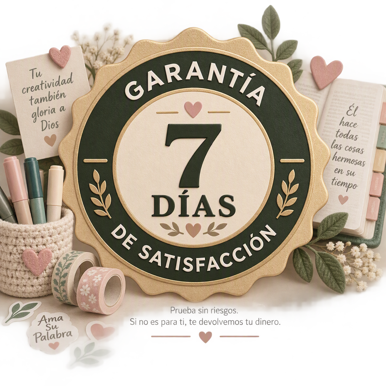 Sello de garantía de satisfacción de 7 días: prueba sin riesgos; si no es para ti, te devolvemos tu dinero.